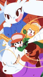 Dynamic Anime Adventure Wallpaper Featuring Cartoon Characters and Action Elements