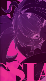 Aesthetic Anime Girl Silhouette in Hot Pink and Deep Purple Mobile Wallpaper