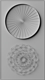Minimalist 3D Geometric Circle and Wireframe Structure Wallpaper for Mobile