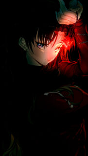 Anime Girl with Red Magic Pendant High Quality Mobile Wallpaper