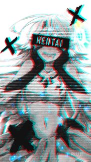 Glitch Aesthetic Anime Girl Wallpaper with Dark Edgy Style for Mobile