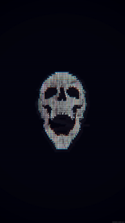 Glitch ASCII Skull Minimalist Dark Mobile Wallpaper