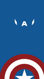 Minimalist Captain America Shield and Logo Mobile Wallpaper HD