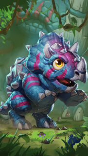 Cute Cartoon Triceratops Dinosaur Fantasy Forest Wallpaper for Mobile