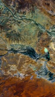 Satellite View of Earth River Delta and Desert Landscape 4K Mobile Wallpaper