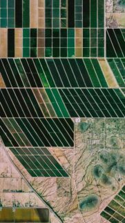 Aerial View of Geometric Agricultural Farmland Pattern Wallpaper