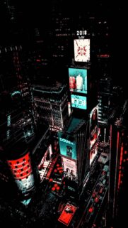 Stunning Nighttime Aerial View of Times Square New York City Wallpaper for Mobile