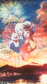 Little Witch Academia Fireworks Celebration Wallpaper with Akko and Diana