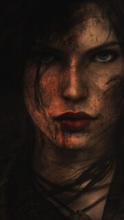Lara Croft Tomb Raider Gritty Portrait High Resolution Mobile Wallpaper