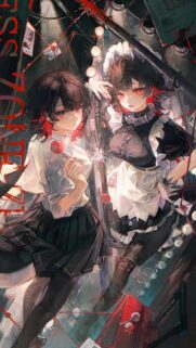Anime Girls Aesthetic Mirror Reflection Wallpaper for Mobile
