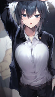 Anime Girl in School Uniform High Resolution Mobile Wallpaper