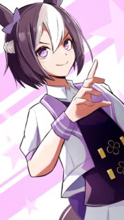 Cute Anime Girl with Purple Eyes and Hair Wallpaper for Mobile