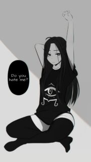 Minimalist Anime Girl With Eye Symbol T-Shirt Aesthetic Wallpaper