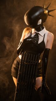 Futuristic Cyberpunk Warrior with Spiked Helmet and Smoke Background Mobile Wallpaper