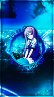 Neon Blue Anime Girl Cyberpunk Aesthetic Phone Wallpaper High Resolution