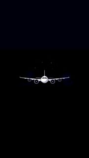 Minimalist Airplane Flying at Night Sky Mobile Wallpaper