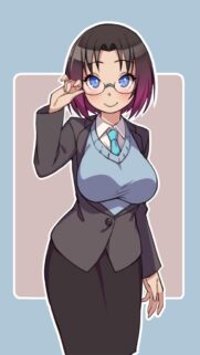 Anime Girl in Professional Business Suit Glasses Wallpaper for Mobile