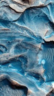 Stunning Aerial View of Mars Surface Abstract Blue Landscape Wallpaper for Mobile