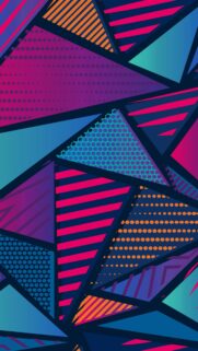 Vibrant Geometric Pop Art Mobile Wallpaper with Colorful Patterns