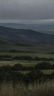 Moody Green Valley Landscape Digital Art Phone Wallpaper