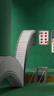 Surreal Playing Card Flow Abstract Mobile Wallpaper