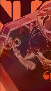 Red Anime Aesthetic Mobile Wallpaper with Traditional Ornamentation