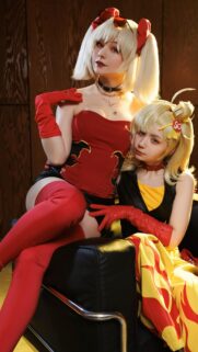 Stunning Anime Cosplay Duo High Resolution Mobile Wallpaper