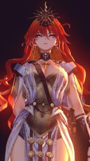 Red Haired Anime Warrior Princess High Resolution Mobile Wallpaper