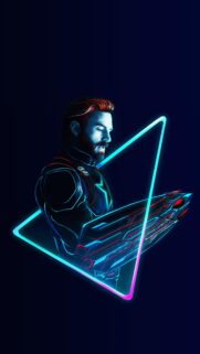 Neon Captain America Cyberpunk Style Portrait Mobile Wallpaper