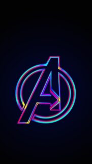 Neon Avengers Logo Aesthetic Wallpaper in High Definition