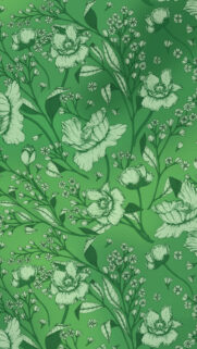 Elegant Botanical Green Floral Pattern Wallpaper for Mobile
