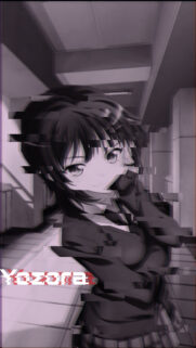 Yozora Mikazuki Glitch Aesthetic Anime Wallpaper for Mobile