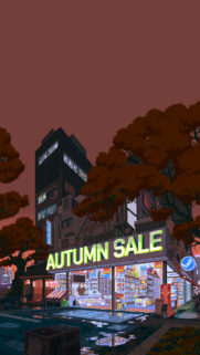 Cozy Autumn Sale Pixel Art Phone Wallpaper High Definition Background