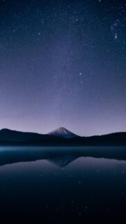 Stunning Mt Fuji Night Sky Reflection High Quality Phone Wallpaper