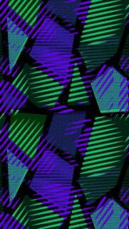 Abstract Neon Green and Purple Geometric Halftone Pattern Wallpaper