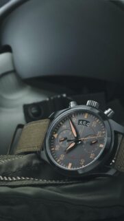 Elegant IWC Pilot Chronograph Watch Wallpaper for Mobile Devices