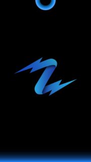 Minimalist Blue Lightning Bolt Abstract Mobile Wallpaper in High Definition