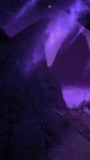 Mystical Purple Void Abyss Mobile Wallpaper with Suspended Bridge