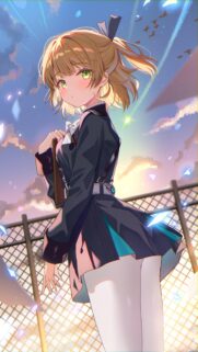 Anime School Girl Golden Hour Sunset Portrait High Resolution Wallpaper