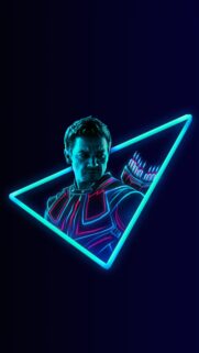 Hawkeye Neon Triangle Minimalist Marvel Superhero Mobile Wallpaper
