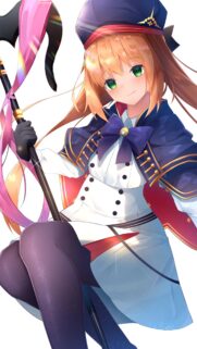 Cute Anime Girl with Blonde Hair and Magical Staff Wallpaper for Mobile