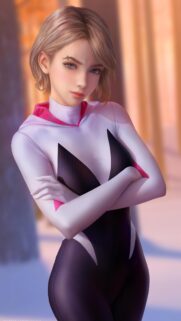 Stunning Gwen Stacy Spider Gwen Fan Art Mobile Wallpaper for Smartphone