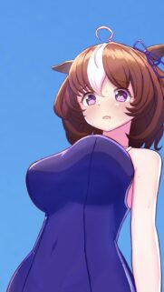 Cute Anime Girl in Swimsuit Portrait High Resolution Mobile Wallpaper