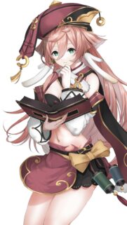 Yanfei Genshin Impact Anime Girl Reading Book High Resolution Mobile Wallpaper