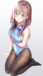 Miku Nakano Anime Girl in Swimsuit High Resolution Mobile Wallpaper