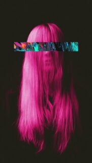 Neon Pink Glitch Aesthetic Portrait Wallpaper for Mobile