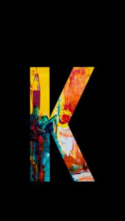 Abstract Letter K Paint Splash Artistic Mobile Wallpaper