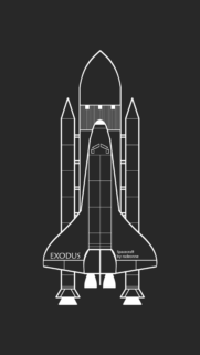 Minimalist Exodus Space Shuttle Blueprint Wallpaper for Mobile