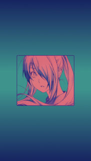 Minimalist Anime Girl Duotone Portrait Aesthetic Mobile Wallpaper