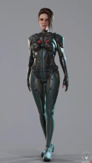 Futuristic Sci-Fi Female Soldier in Tactical Armor 4K Wallpaper